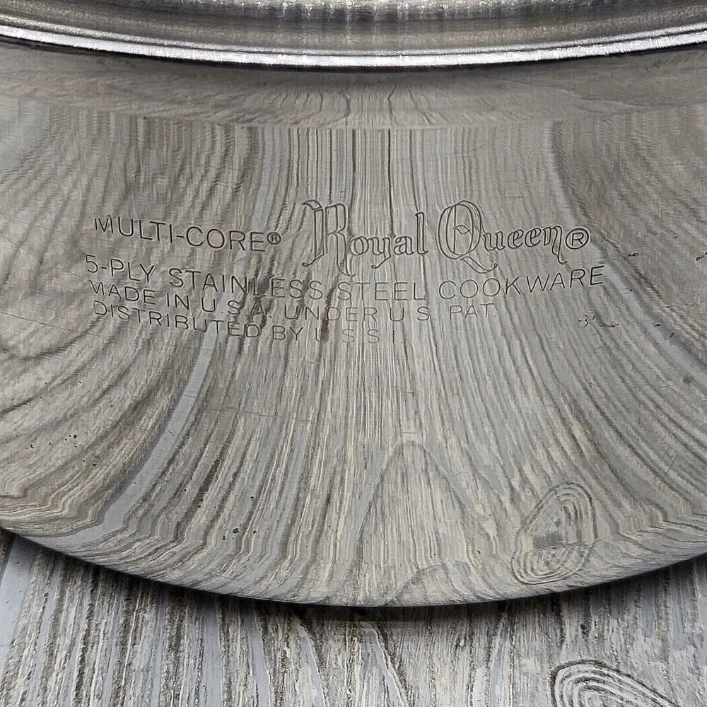 Vintage Royal Queen Multi-Core 5 Ply 2 Qt Sauce Pan Great Condition W Dome Lid